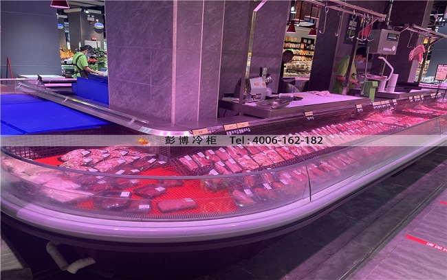 广州番禺区光明北路大信信和（易鲜坊银都分店）定制鲜肉柜展示柜